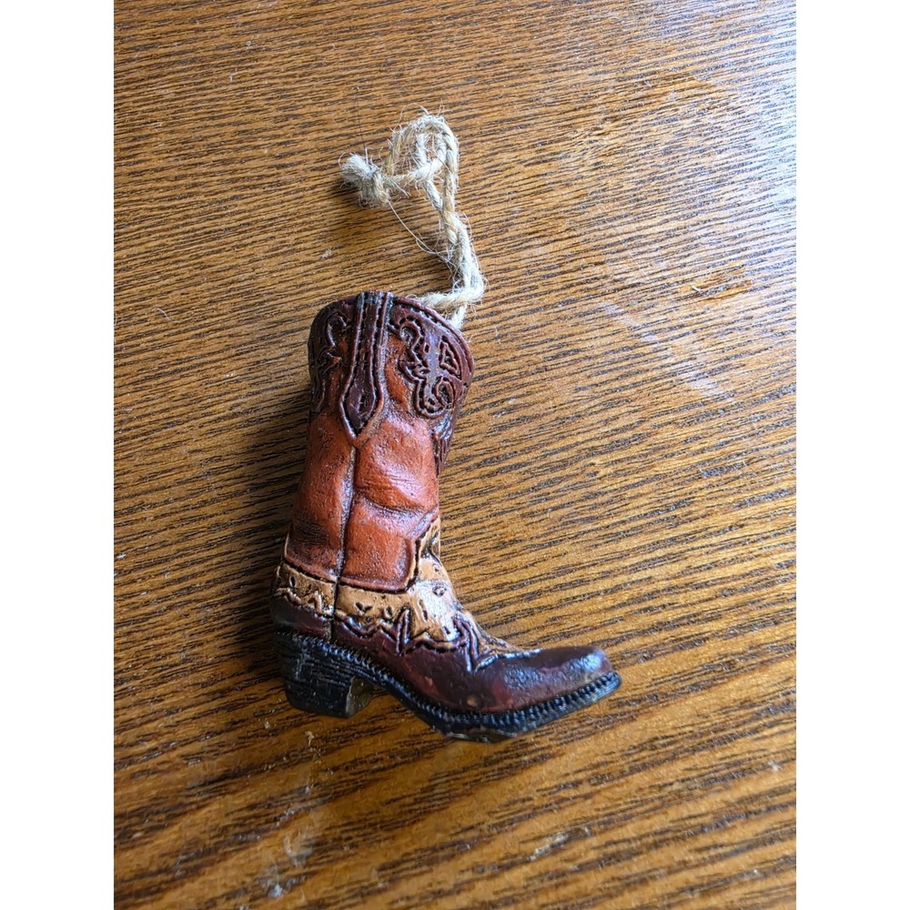 Christmas Shoppe Resin Cowboy Boots Tree Ornament